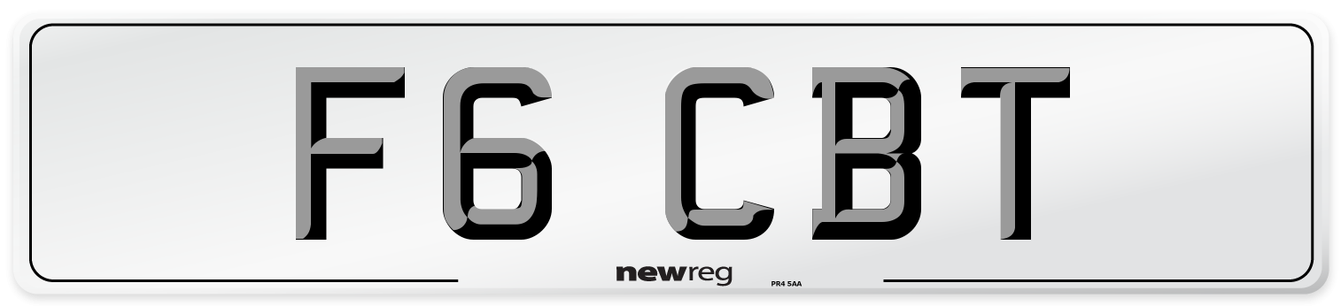 F6 CBT Number Plate from New Reg